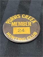 Vintage Purvis Creek Hunting Club Member Pin