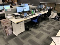 White Timber Topped 2 Station Office Desk