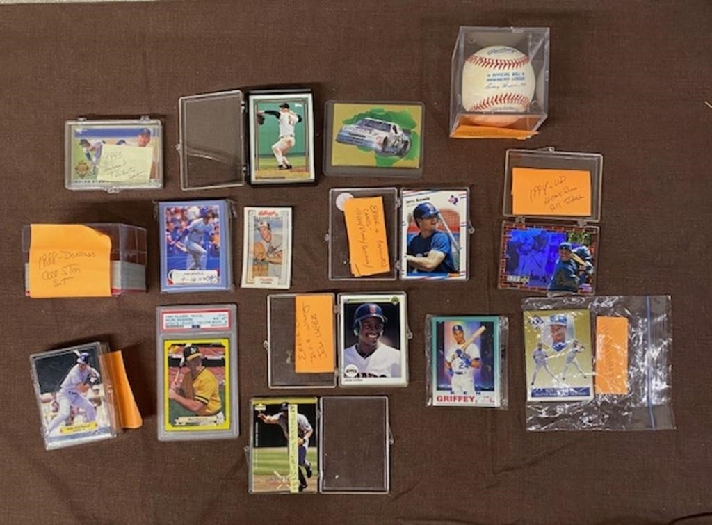 Base Ball Card Bundle With Baseball