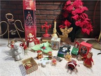 Christmas tress, figurines,  bells
