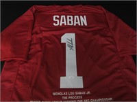 Nick Saban signed football jersey JSA COA