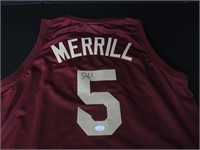 Sam Merrill signed basketball jersey JSA COA