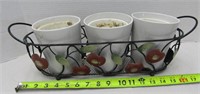 3 Planter w/ Apple Basket Metal Stand