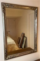 Antique Mirror, Wood Frame w/ Gold Finish 
35” x