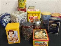 Large group of tins