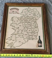 Vintage Baileys Irish Cream Irish Name Map,
