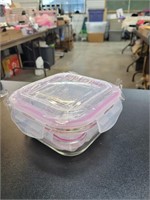 New glass locking lid storage container 6x6