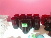 Vintage anchor hocking Ruby Red juice glasses