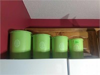 Wonderful spring green Tupperware canister set