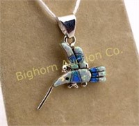 Hummingbird Pendant Opal Sterling Silver