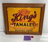 Vtg Kings Tamales Ad Decor 16 1/2x14