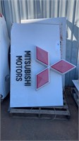 2 x Large Mitsubishi Motors Dealership Signs