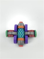 Colorful Geometric Clay Brooch Pin