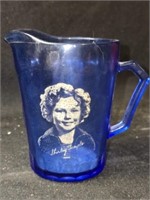 Vintage Blue Glass Shirley Temple Cup