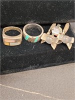 Sterling Silver Jewelry Lot 
Rings Cufflinks and