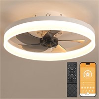 19.7 Ceiling Fan  LED  Remote  White.