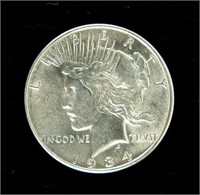 Coin 1934-D Peace Dollar-BU