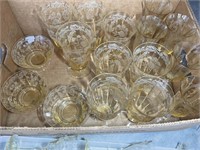 GROUP OF VINTAGE YELLOW GLASSWARE APPROX 41 PIECES