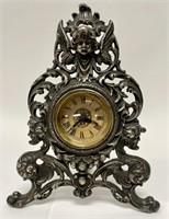 Antique Cast Iron Victorian Shelf Mantle Clock