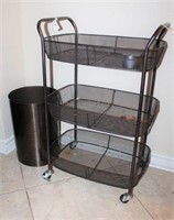 Metal Rolling Kitchen Rack and Two Fruit