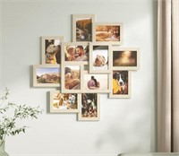 12-Photo Collage Picture Frames, 4 x 6 natural