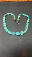 Turquoise necklace clasps are sterling