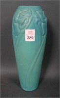 Van Briggle Turquoise Tall Vase Daffodil Design