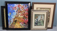 4pc. French Themed Artwork