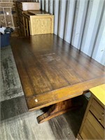 Large Oak table measuring    72" x 40"
