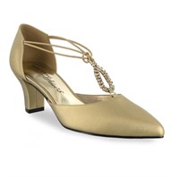 Easy Street Pumps Size 7 1/2 Gold Satin