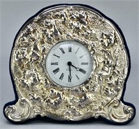 Vintage Sterling Silver Desk Clock