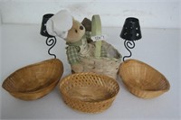 Baskets, Bear and candle holders