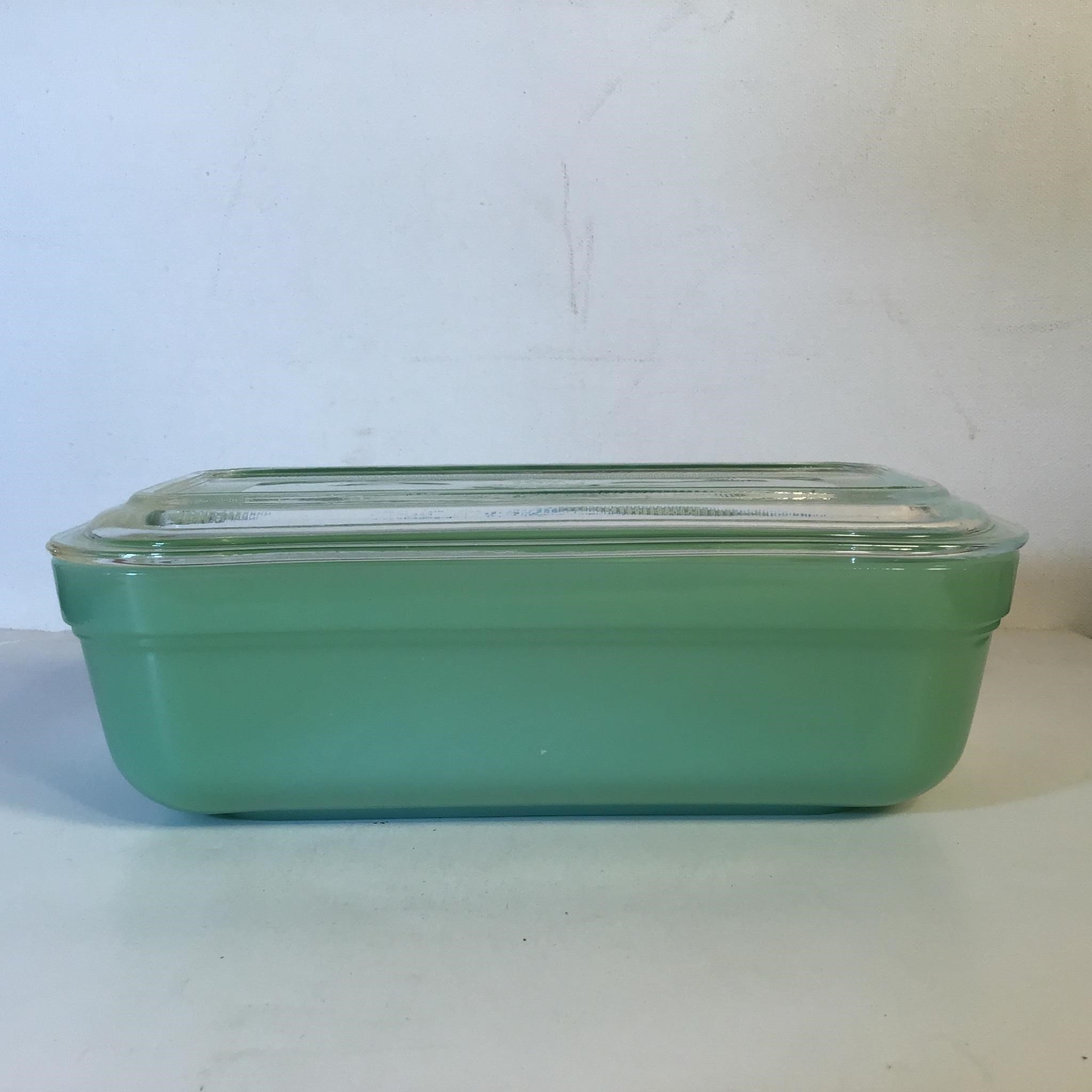 FIREKING JADEITE FREEZER JAR WITH LID