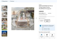B2225  Alvantor Bubble Tent 10x10x6.5 Transpare