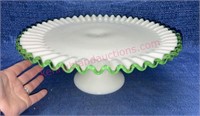 Larger Fenton Emerald Crest pedestal cake plate