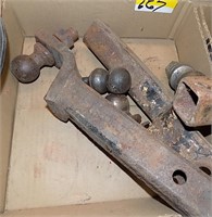 BOX LOT OF REESE TRAILER HITCHES AND BALLS