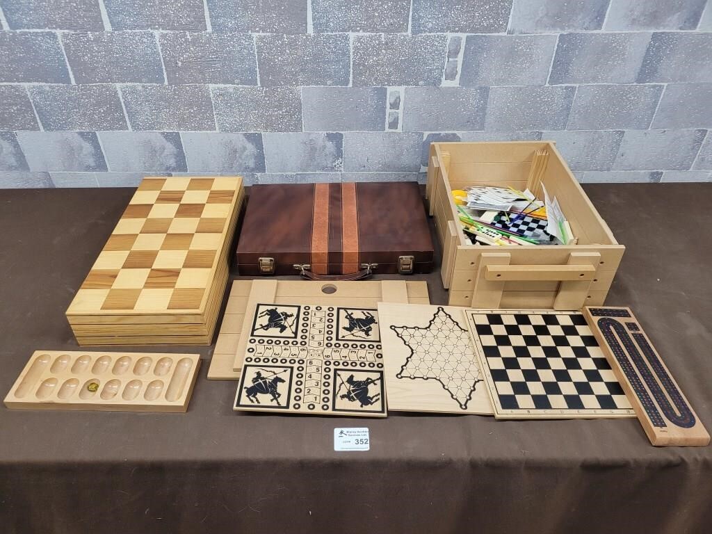 Family games! Wood chess, backgammon, etc
