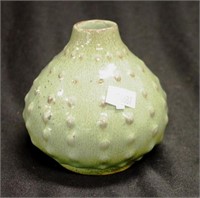Studio pottery green glaze vase