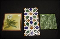 Three various ceramic tiles