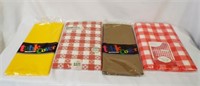 (4) NEW Table Covers - Plastic & (1) Flannel Back