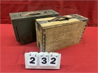 (2) Wooden Ammo Boxes