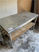 SS Table w/Cutting Board Top