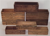 Antique Kraft Cheese Wood Brick Box Lot