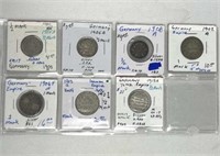 1902-1915 German Silver Coins (7 Total)