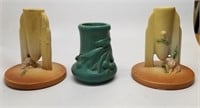 Roseville USA Ceramic Candle Holders 1940s-50s