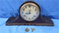 Vintage Ingaham Artwood No. 2 Duplex Mantel Clock