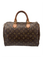Louis Vuitton Monogram Leather Trim Top Handle Bag