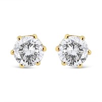 14k Gold .75ct Diamond Solitaire Earrings