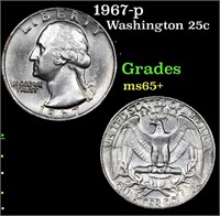 1967-p Washington Quarter 25c Grades GEM+ Unc