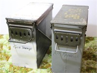 (2) Large Military Projectile Cannon Ammo Boxes